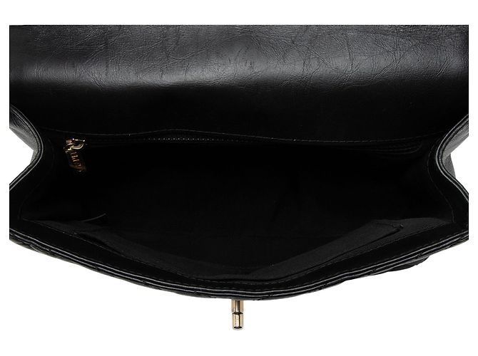 Chanel Chevron Pelle di Vitello Timeless Flap Borsa a Mano Nero - vista 7