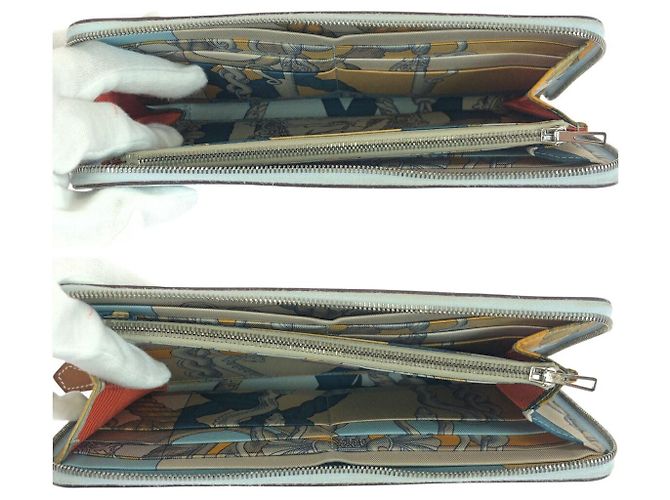 Hermès Azap Silk'in Langer Geldbeutel Hellblau - Ansicht 8