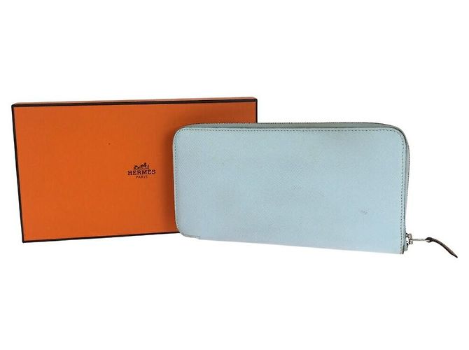Hermès Azap Silk'in Langer Geldbeutel Hellblau - Ansicht 9