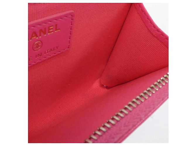 Tarjetero de piel de cordero Chanel 19 Rosa - vista 10