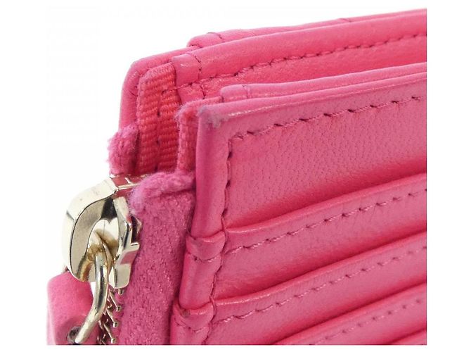 Tarjetero de piel de cordero Chanel 19 Rosa - vista 4