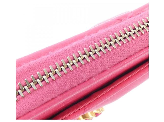 Tarjetero de piel de cordero Chanel 19 Rosa - vista 6