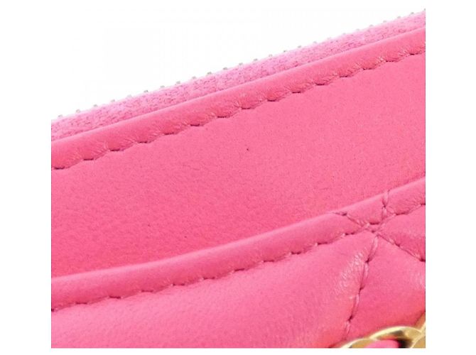 Tarjetero de piel de cordero Chanel 19 Rosa - vista 7