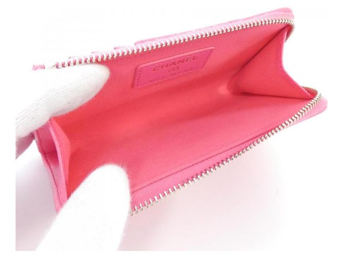 Tarjetero de piel de cordero Chanel 19 Rosa - vista 9