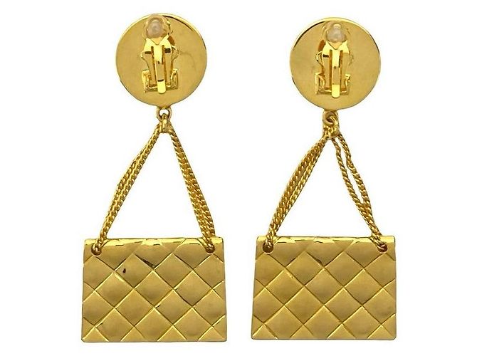 Chanel Coco Mark Matelassé Ohrringe Golden Metallisch - Ansicht 5