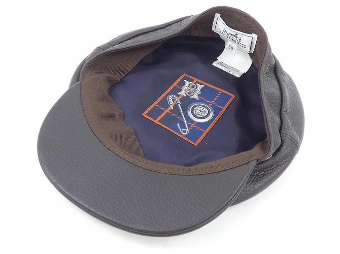 Cappello in pelle di cervo Hermès FLYNN CHEVAL PUNK 59 Marrone - vista 5
