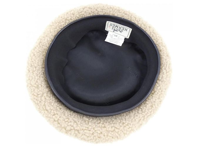 Cappello in agnello e cervo Jazz Hermès 58 Marrone Beige - vista 5