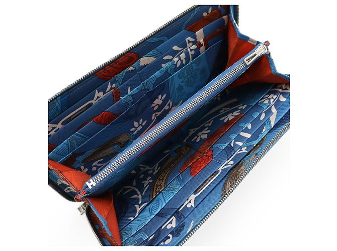 Portafoglio lungo Azap in pelle Epsom di seta Hermès Blu - vista 5