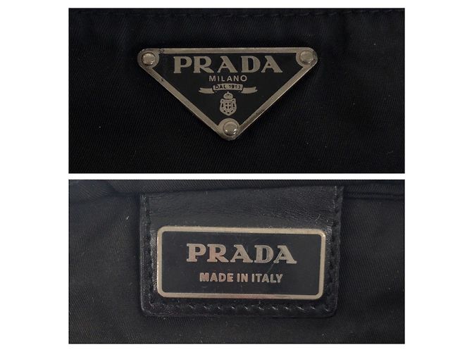 Bolsa transversal em nylon tessuto com logo triangular Prada Preto - vista 6
