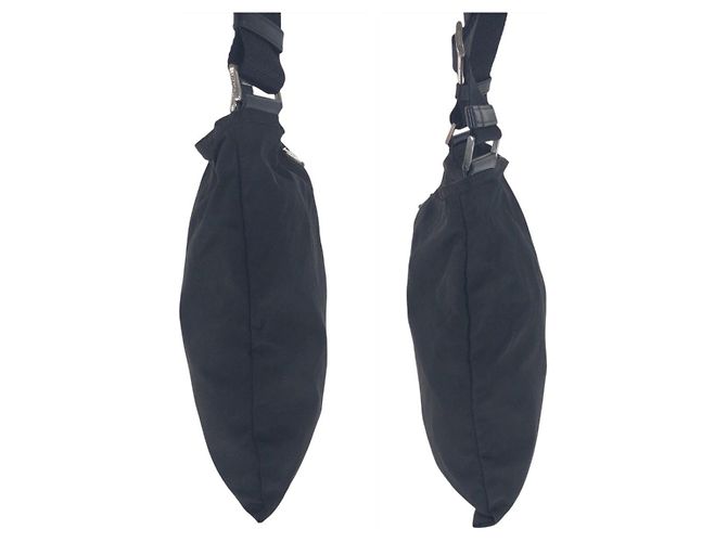 Bolsa transversal em nylon tessuto com logo triangular Prada Preto - vista 8