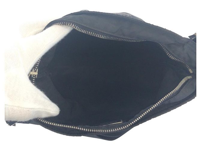 Bolsa transversal em nylon tessuto com logo triangular Prada Preto - vista 9