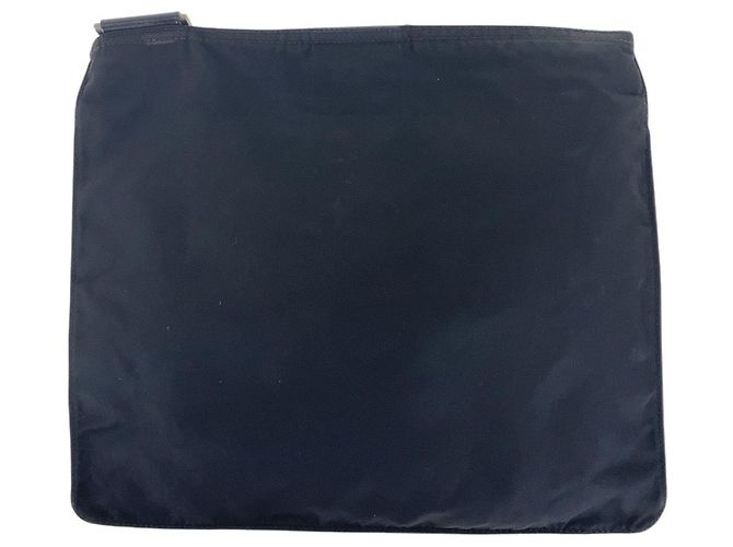 Bolsa de ombro em nylon tessuto com logo triangular Prada Preto - vista 2