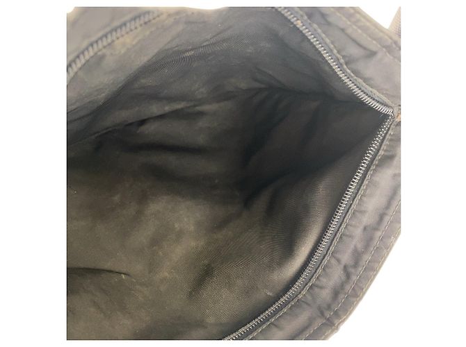 Bolsa de ombro em nylon tessuto com logo triangular Prada Preto - vista 9