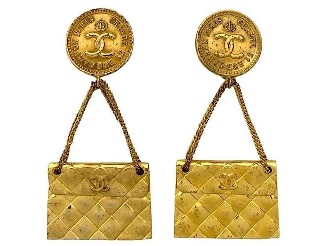 Orecchini Matelassé Chanel D'oro Metallico - vista 4