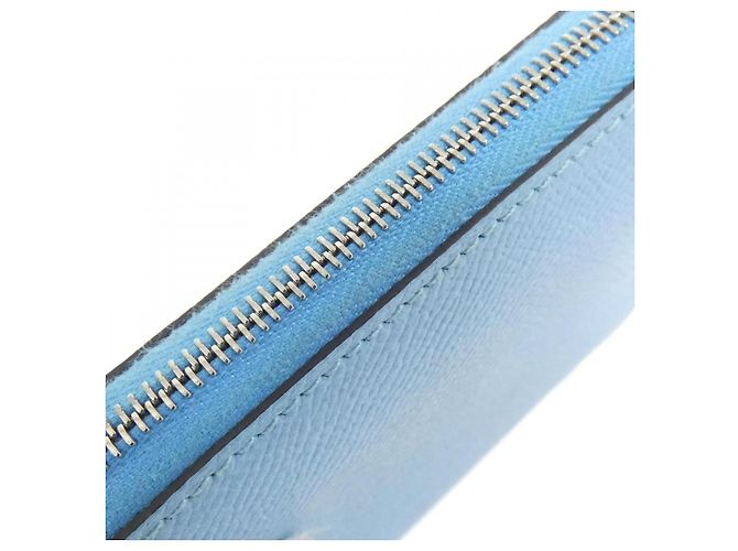 Silk In Portafoglio in seta compatto Epsom Hermès ELECTRIQUE Blu - vista 3