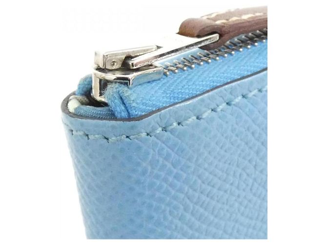 Silk In Portafoglio in seta compatto Epsom Hermès ELECTRIQUE Blu - vista 4