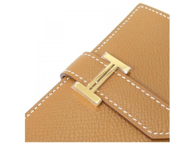 Hermès Béarn Mini Epsom Wallet Golden Metallic - view 3