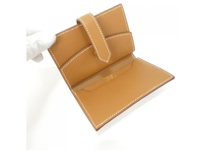 Hermès Béarn Mini Epsom Wallet Golden Metallic - view 4