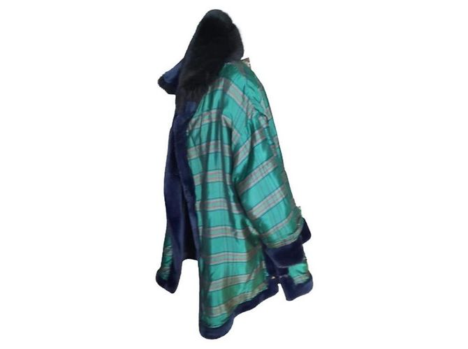 Autre Marque Cappotto invernale in pelliccia sintetica blu royal Enrico Mandelli - vista 10