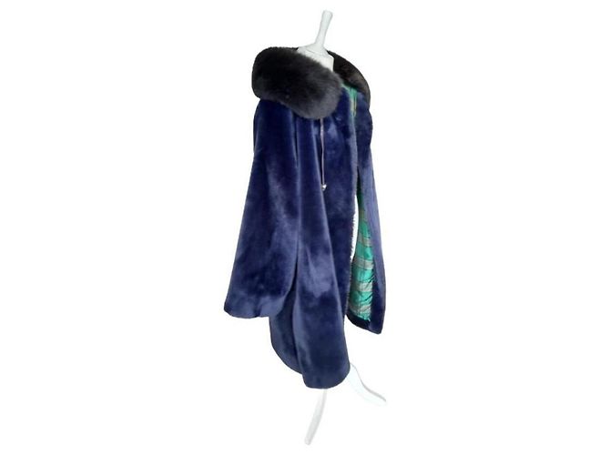 Autre Marque Cappotto invernale in pelliccia sintetica blu royal Enrico Mandelli - vista 13