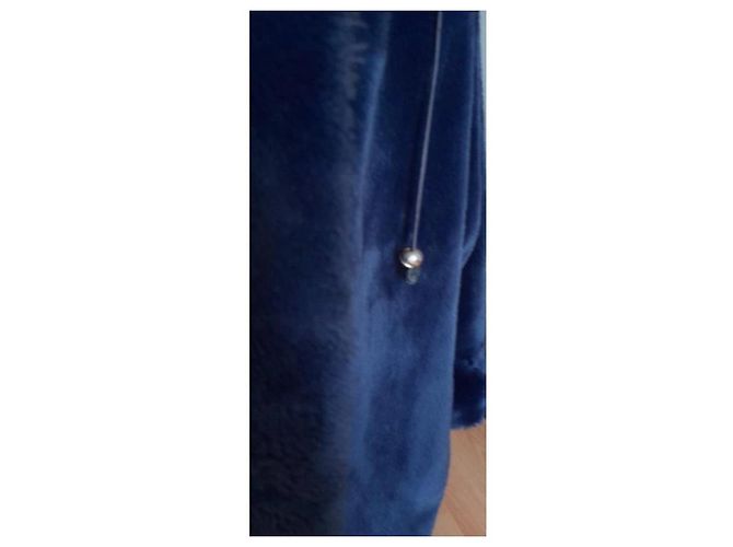 Autre Marque Cappotto invernale in pelliccia sintetica blu royal Enrico Mandelli - vista 2