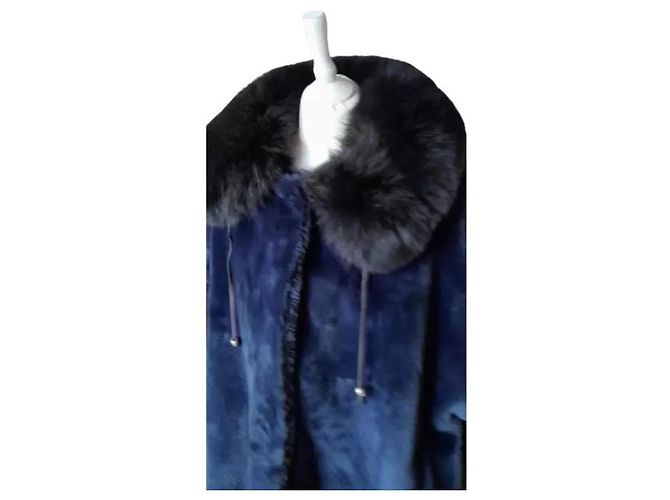 Autre Marque Cappotto invernale in pelliccia sintetica blu royal Enrico Mandelli - vista 5
