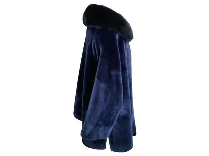 Autre Marque Cappotto invernale in pelliccia sintetica blu royal Enrico Mandelli - vista 6