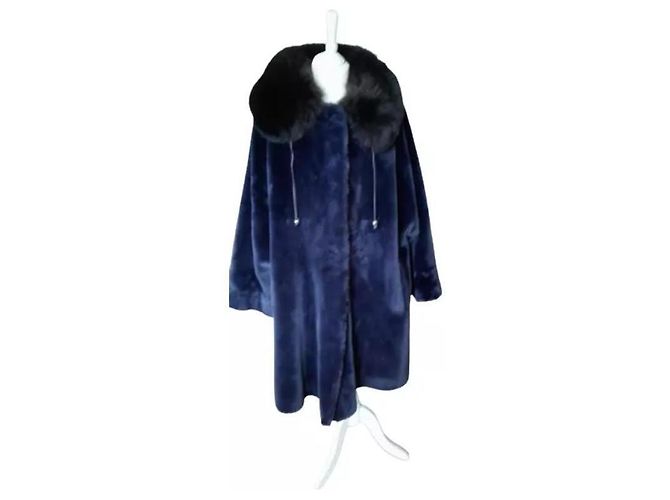Autre Marque Cappotto invernale in pelliccia sintetica blu royal Enrico Mandelli - vista 8