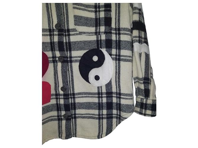 Camicia Moschino in lana a quadri e cuore Multicolore - vista 4