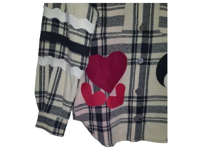 Camicia Moschino in lana a quadri e cuore Multicolore - vista 5