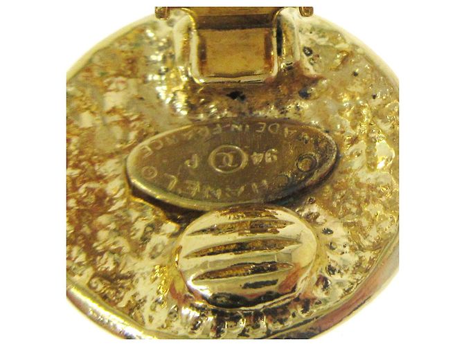 Chanel Vintage CC Round Clip-On Metal Small D'oro - vista 4