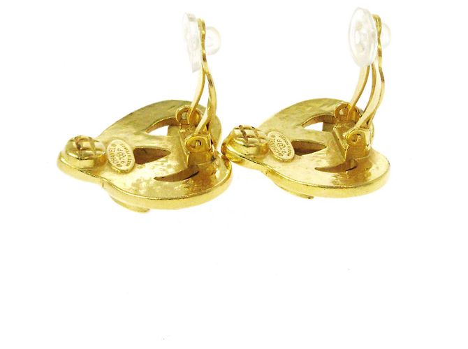 Chanel Vintage CC Heart Clip-On Metal Small D'oro - vista 3