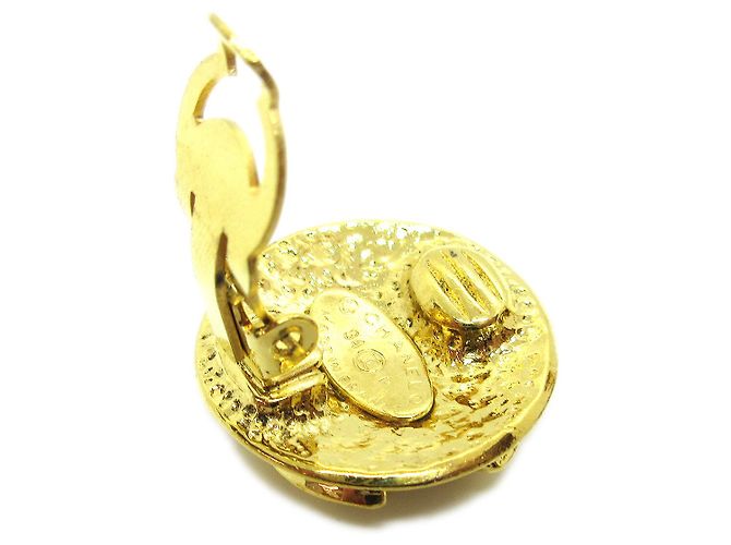 Chanel Vintage CC Round Clip-On Metal Small D'oro - vista 3