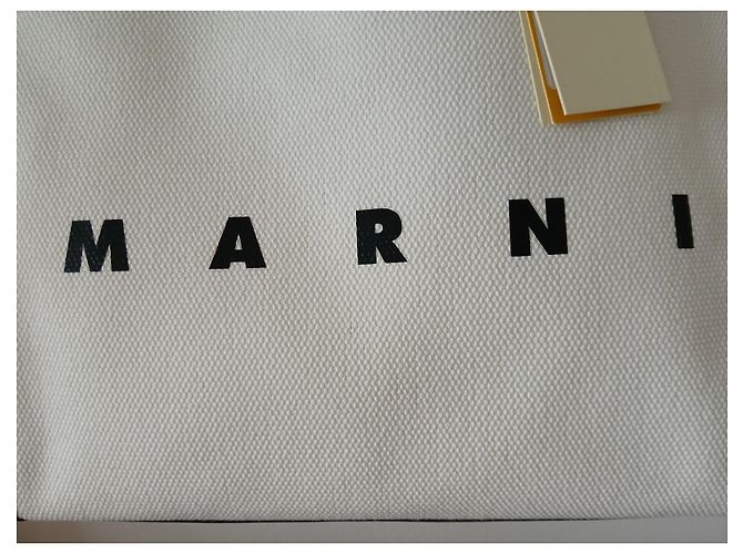 Marni Marcel Tasche Zweifarbig Schwarz Weiß Leder Canvas - Ansicht 3