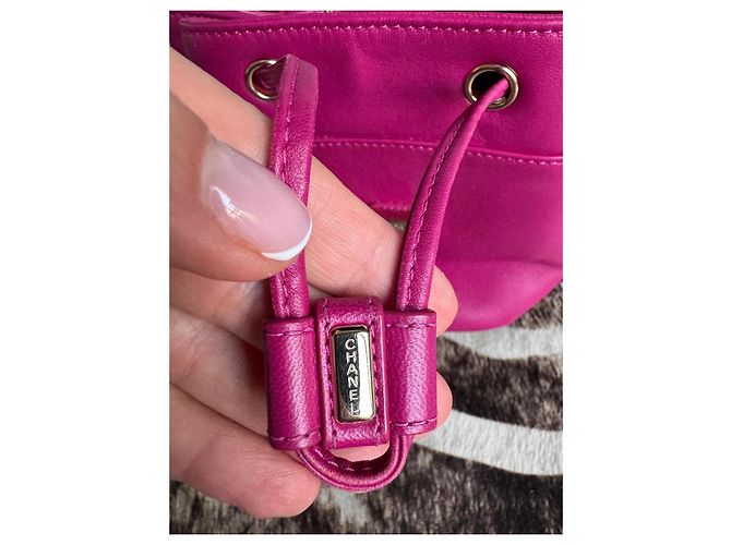 Zaino Chanel in pelle rosa - vista 13