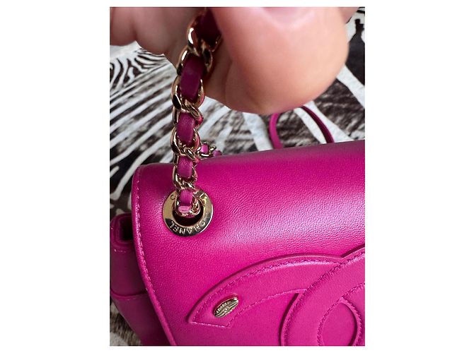 Zaino Chanel in pelle rosa - vista 5