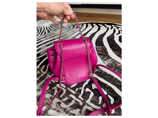 Zaino Chanel in pelle rosa - vista 6