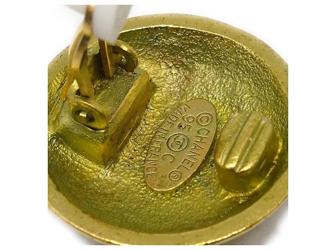 Chanel Vintage CC Round Clip-On Metal Small D'oro - vista 4