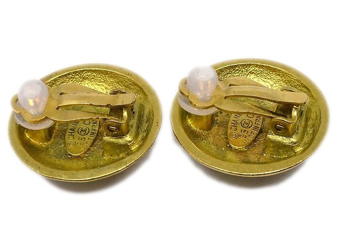 Chanel Vintage CC Runde Metall-Clip-Knöpfe Golden - Ansicht 2