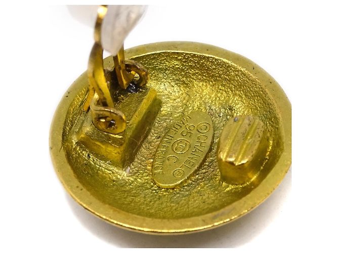 Chanel Vintage CC Runde Metall-Clip-Knöpfe Golden - Ansicht 4