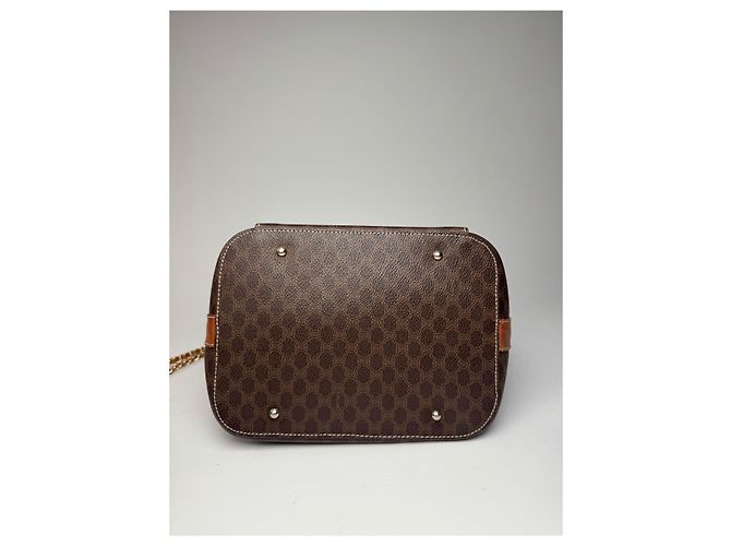 Triomphe Céline Vintage Celine Paris Monogramm Leder Eimer Tasche Braun - Ansicht 13