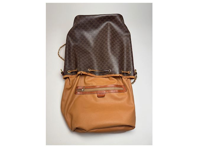 Triomphe Céline Vintage Celine Paris Monogramm Leder Eimer Tasche Braun - Ansicht 3