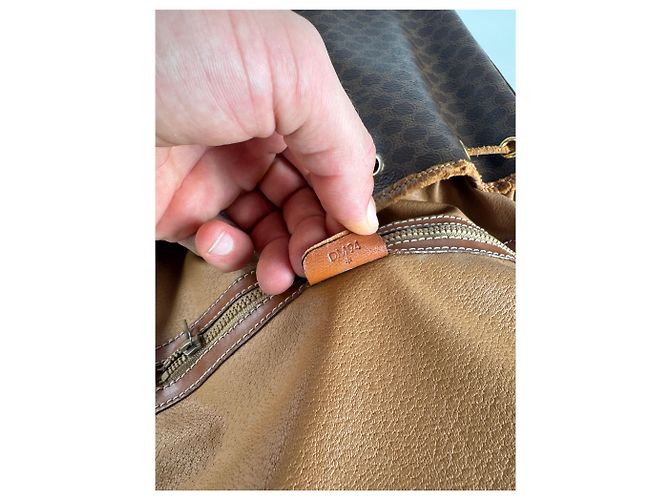 Triomphe Céline Vintage Celine Paris Monogramm Leder Eimer Tasche Braun - Ansicht 5