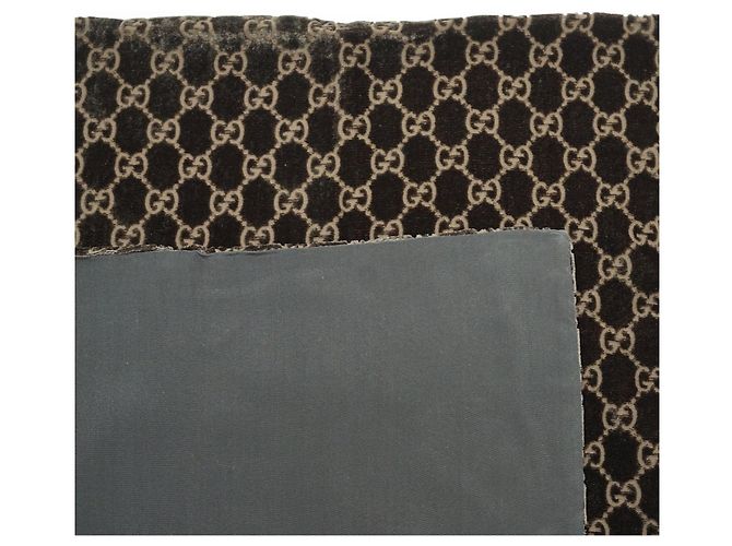 Gucci Sciarpa in velluto di seta GG vintage Marrone - vista 10
