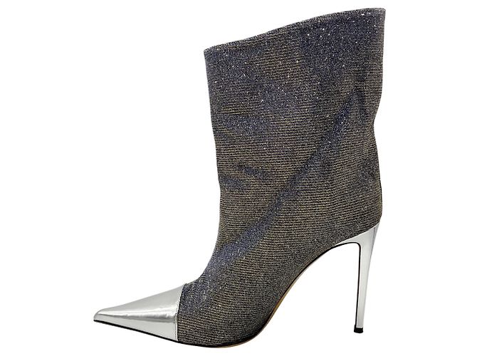 Stivaletti in lurex metallico argento glitterato Alexandre Vauthier - vista 3