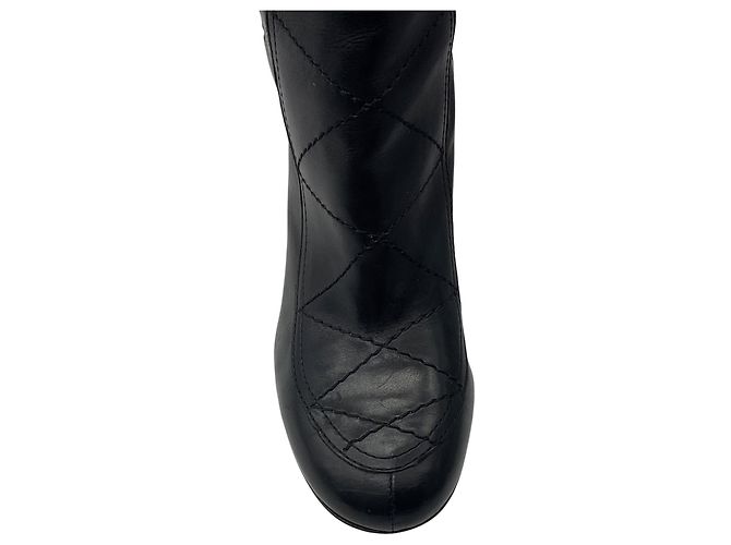 Botas de couro dourado Achille pretas Laurence Dacade - vista 5
