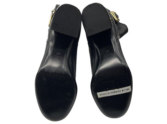 Botas de couro dourado Achille pretas Laurence Dacade - vista 7
