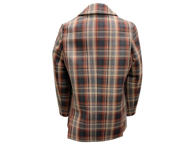 Braune Multi-Check Bonded-Anzugjacke von Acne Studios - Ansicht 3