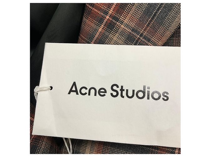 Braune Multi-Check Bonded-Anzugjacke von Acne Studios - Ansicht 6