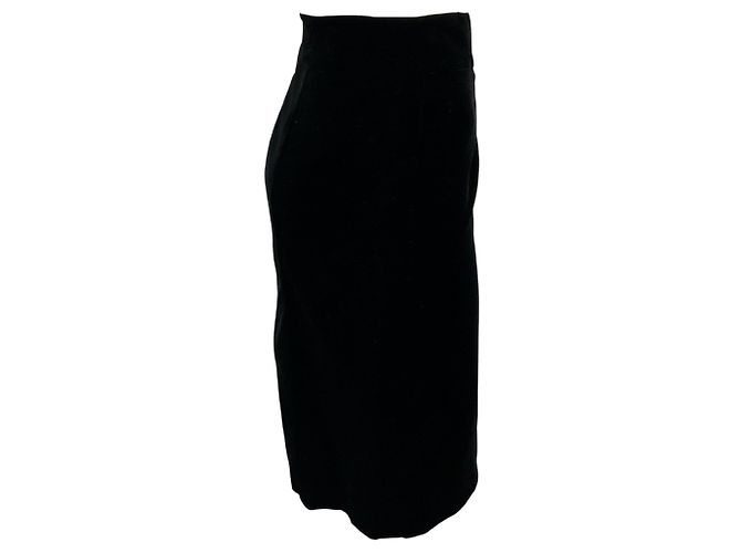 Falda lápiz de terciopelo negro arrugado Giorgio Armani - vista 2